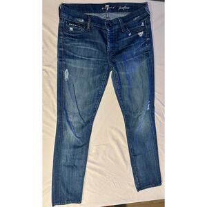 7 For All Mankind Jeans Womens Size 25 Josefina Skinny Boyfriend Button Fly chic